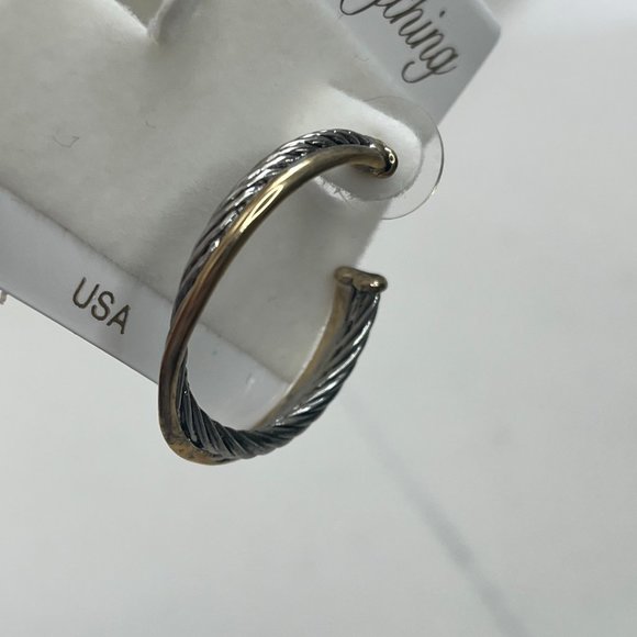 Silver and gold colored hoop earrings - Picture 5 of 7